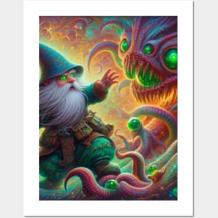 Gnome Vs Tentacled Horror Posters and Art